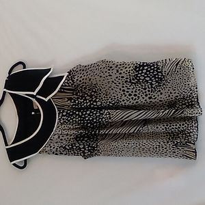 Women's 2X Misty & My Womsn dressy top in black/gray with cream trim